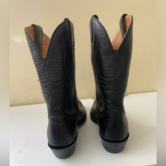 NWT Alberta Boot Company Black Cowhide Western Cowboy Boots Women Size 8 US - Picture 3 of 7